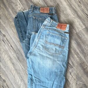 Lucky Brand Men's Relaxed Jeans - Medium Blue and Light Blue